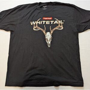 Norma Whitetail Deer Skull T Shirt Mens 2XL Black Hunting Graphic Tee